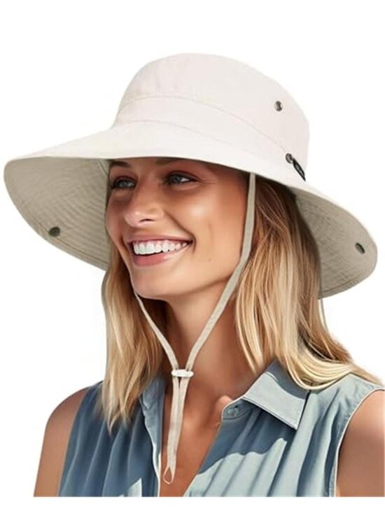 Sun Hats for Women Ponytail UV Protection Beach Summer Hat Wide Brim main image 6